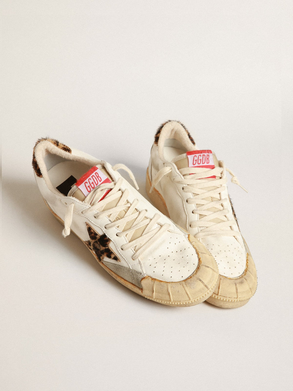 Golden Goose Ball Star in nappa with leopard-print pony skin star and heel tab