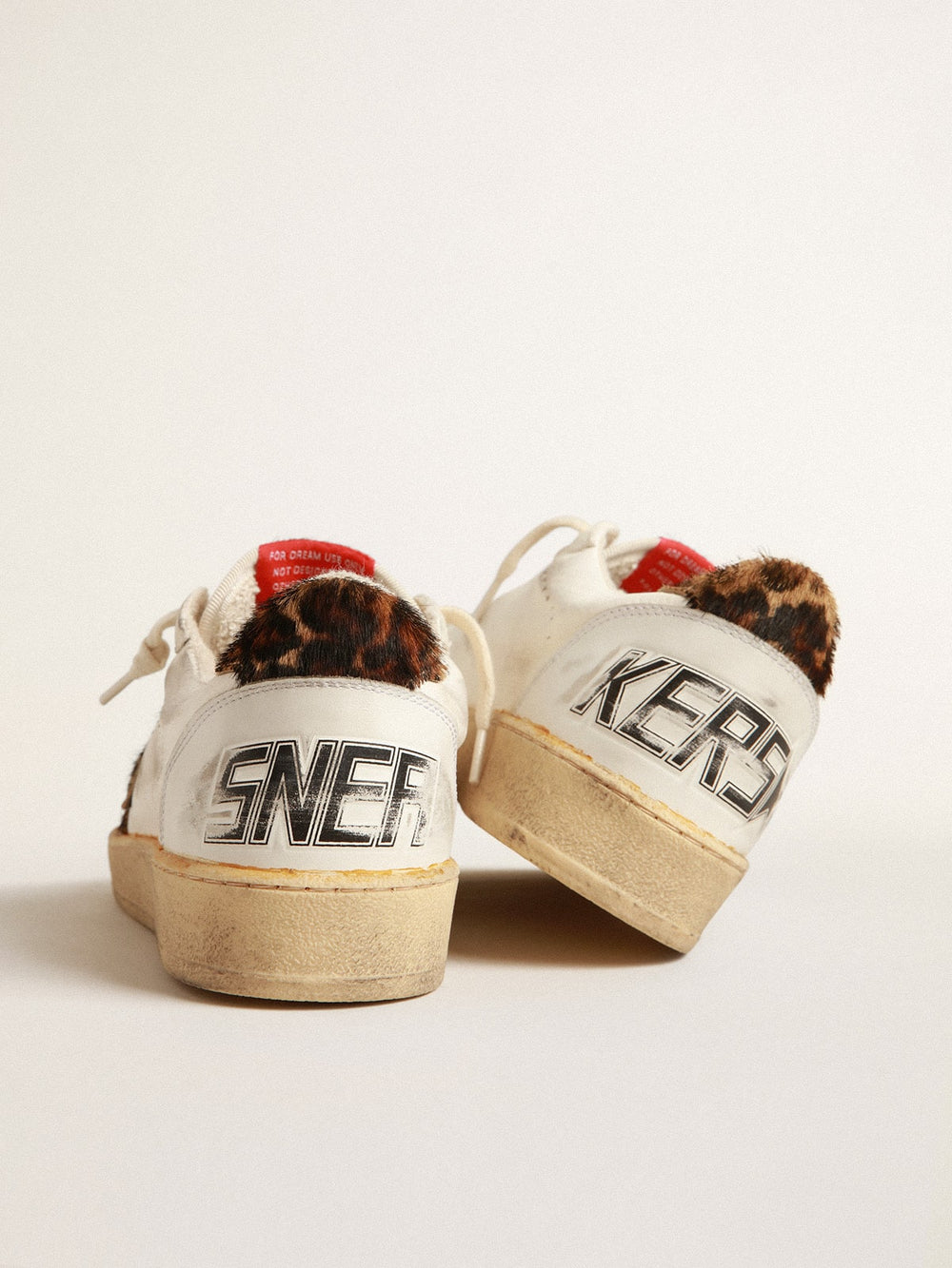 Golden Goose Ball Star in nappa with leopard-print pony skin star and heel tab
