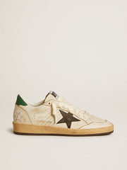 Golden Goose Women’s Ball Star with black leather star and green leather heel tab