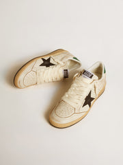 Golden Goose Women’s Ball Star with black leather star and green leather heel tab