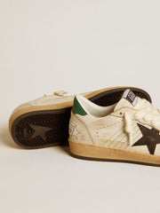 Golden Goose Women’s Ball Star with black leather star and green leather heel tab