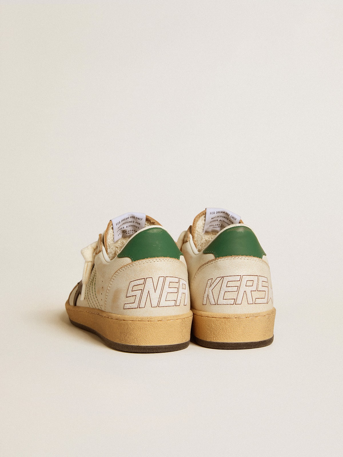 Golden Goose Women’s Ball Star with black leather star and green leather heel tab