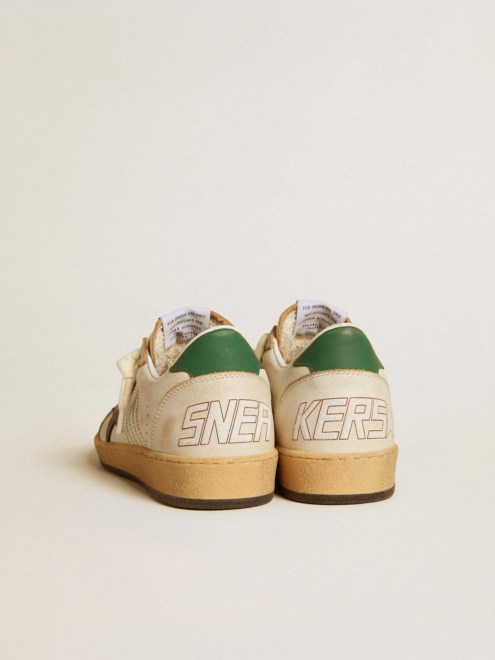 Golden Goose Women’s Ball Star with black leather star and green leather heel tab