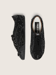 Golden Goose Women's True-Star in black suede with Swarovski crystals and black leather star