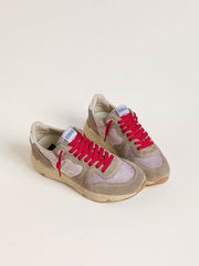 Golden Goose Running Sole LTD in pink nylon with white leather star