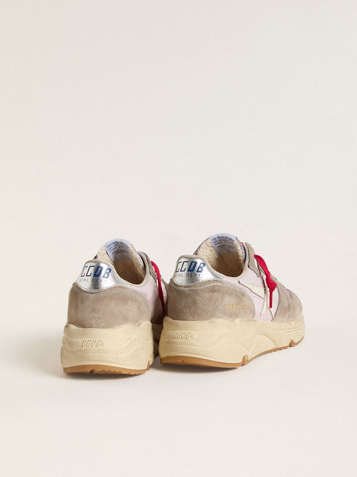 Golden Goose Running Sole LTD in pink nylon with white leather star