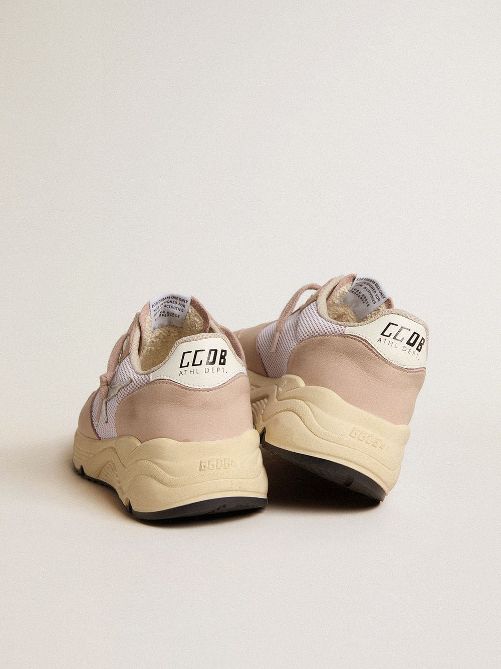 Golden Goose Women’s Running Sole in mesh and nubuck with silver metallic leather star