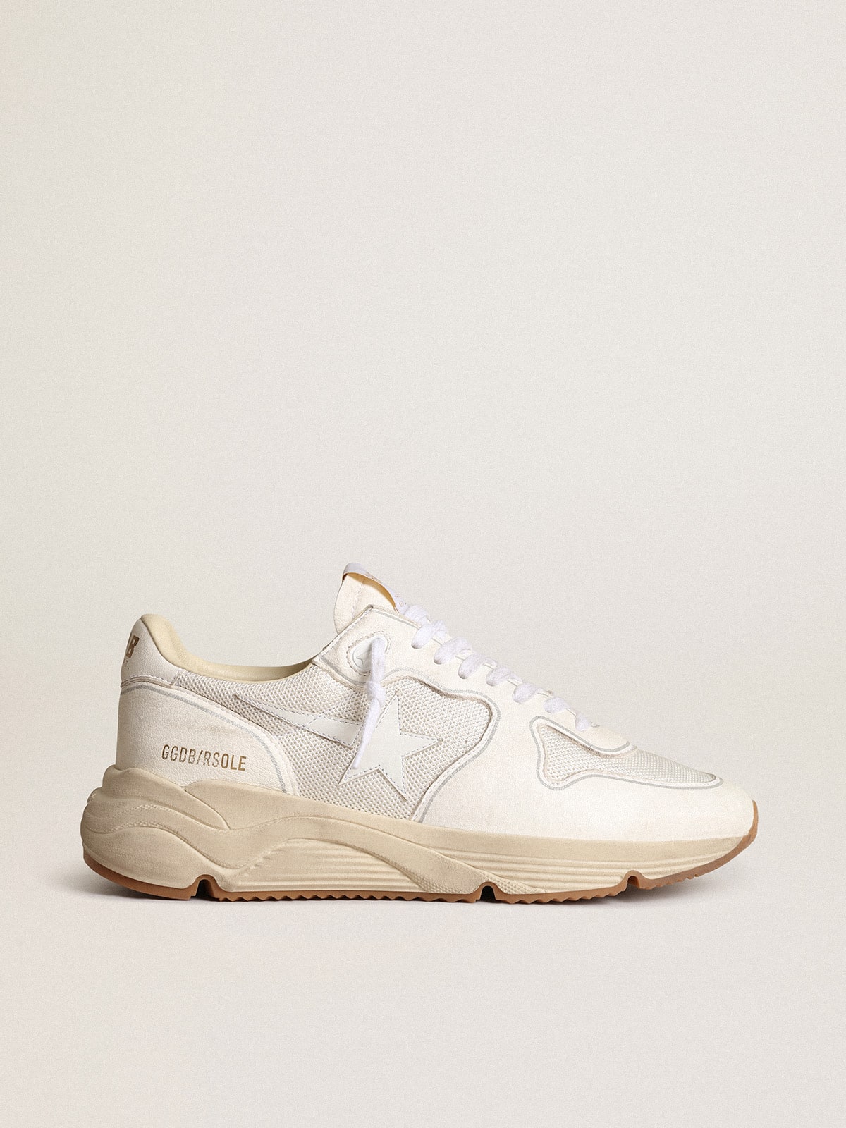 Golden Goose Women's Running Sole in mesh and white nappa