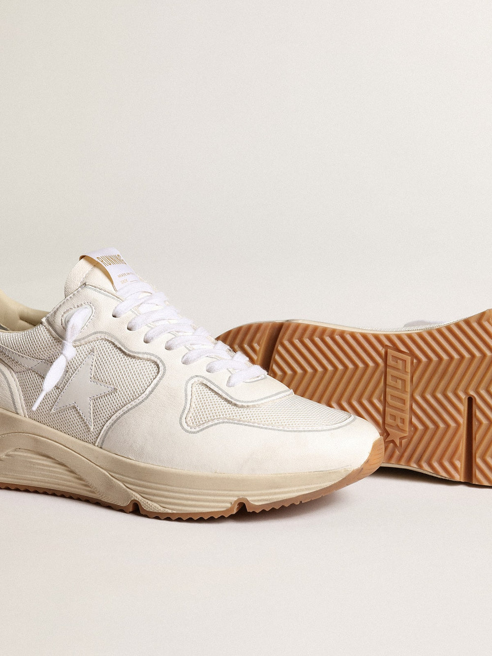 Golden Goose Women's Running Sole in mesh and white nappa