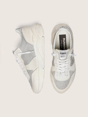 Golden Goose Women’s Running Sole in mesh and nubuck with silver metallic leather star
