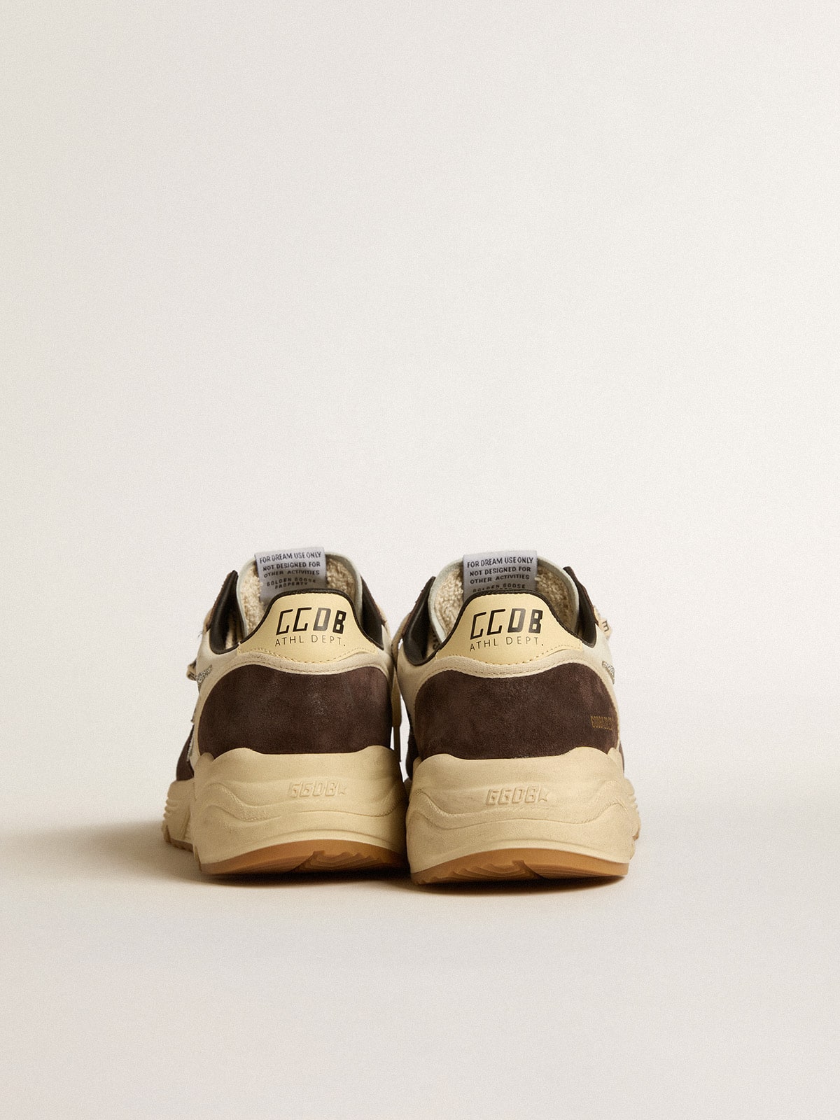 Golden Goose Women's Running Sole  in nappa and brown suede with a Swarovski crystal star