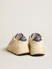 Golden Goose Women's Running Sole in nappa leather with pink leather star and blue leather heel tab