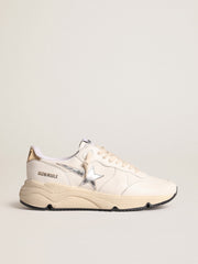 Golden Goose Running Sole in nappa with silver star and gold leather heel tab