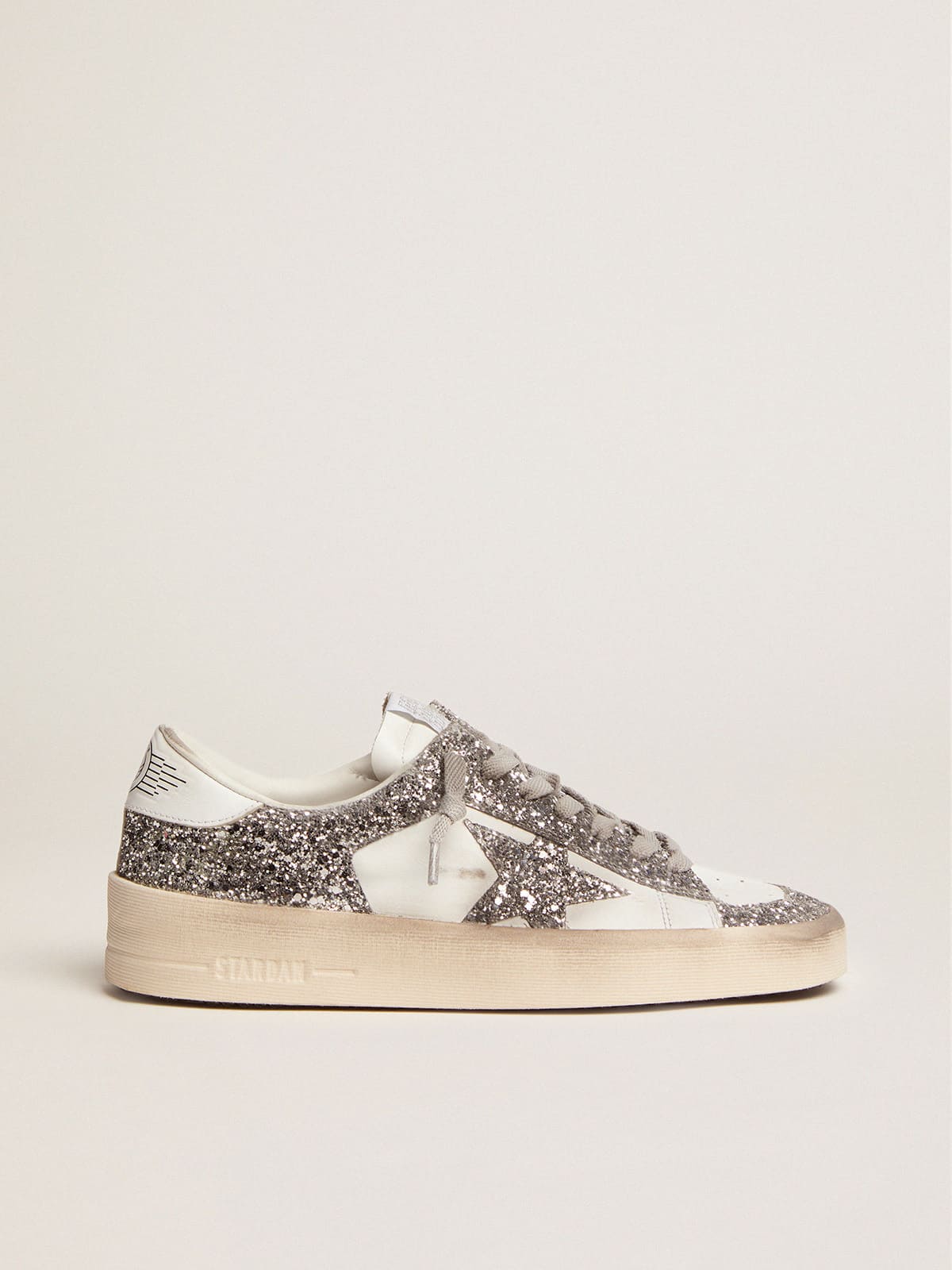 Golden Goose Women’s Stardan sneakers with silver glitter | Golden Goose