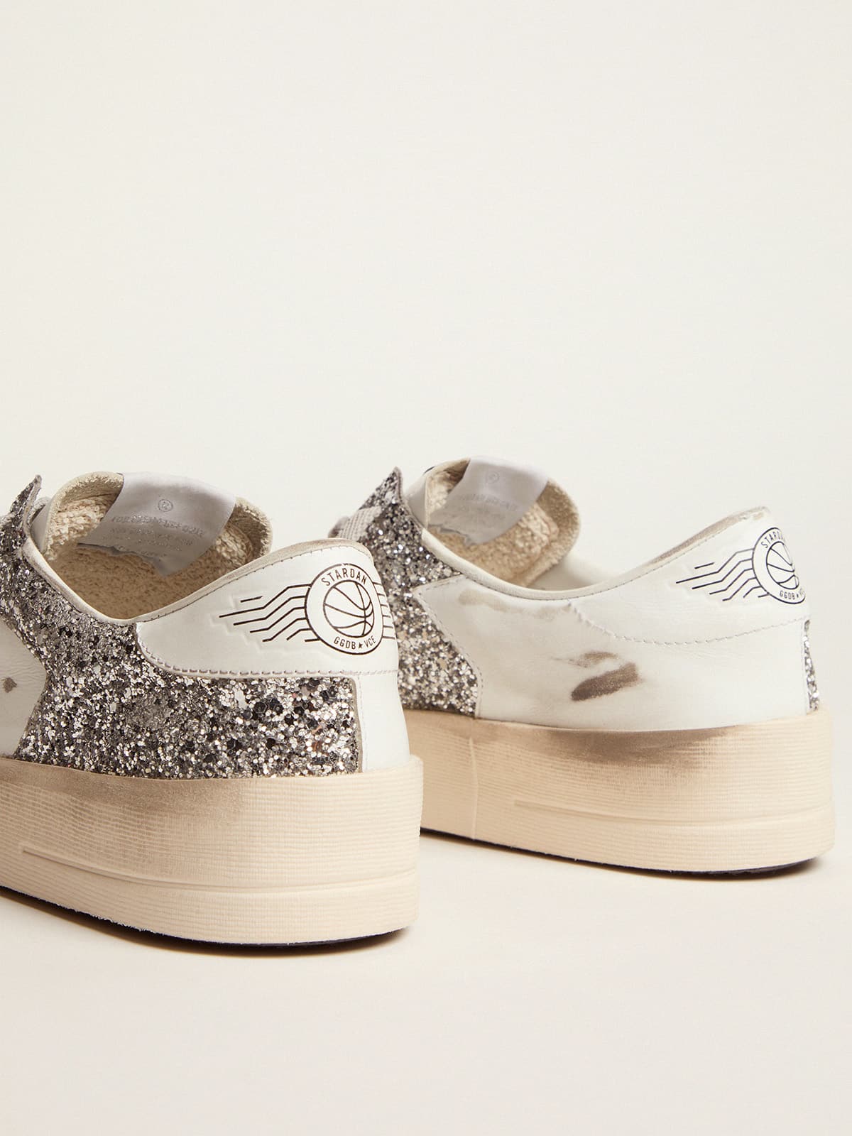 Golden Goose Women’s Stardan sneakers with silver glitter | Golden Goose