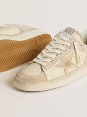 Golden Goose Stardan in cream-colored suede and leather with Swarovski and a suede star