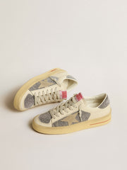 Golden Goose Women's Stardan in suede with sand star and silver Swarovski crystal inserts
