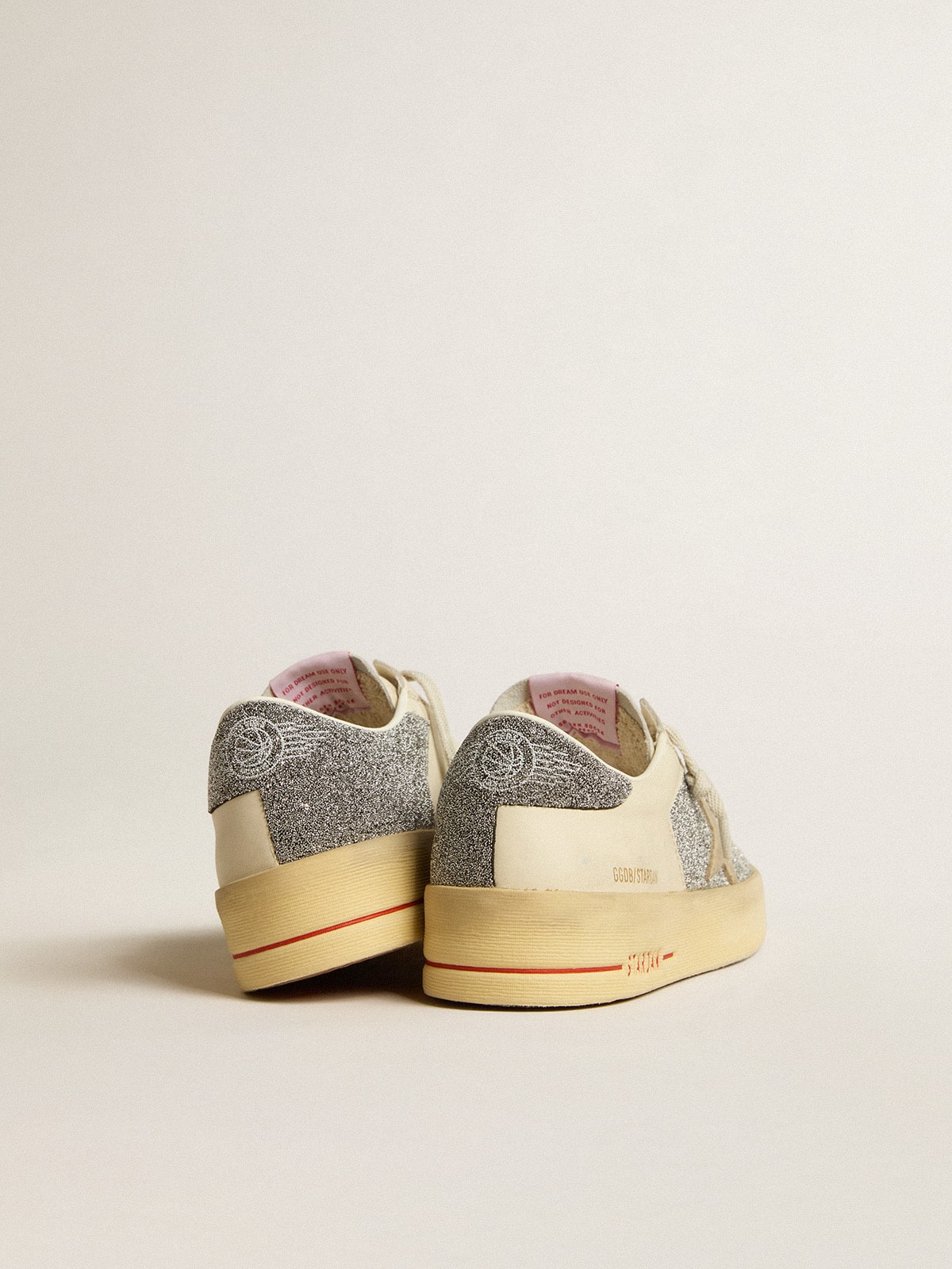 Golden Goose Women's Stardan in suede with sand star and silver Swarovski crystal inserts