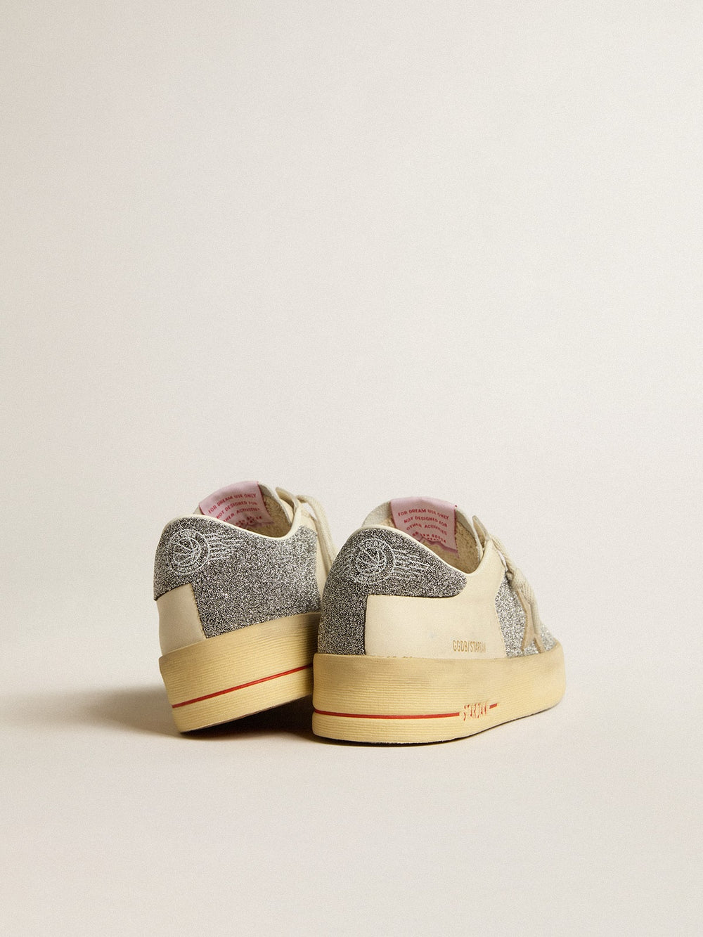 Golden Goose Women's Stardan in suede with sand star and silver Swarovski crystal inserts