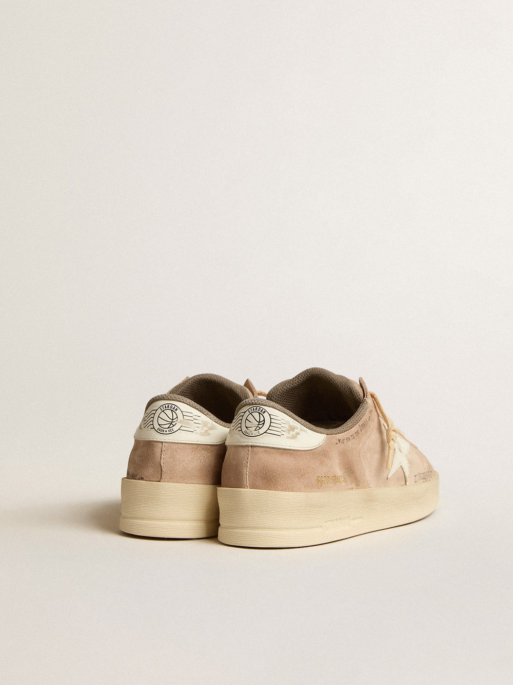 Golden Goose Women's Stardan in old rose suede with white leather star and heel tab