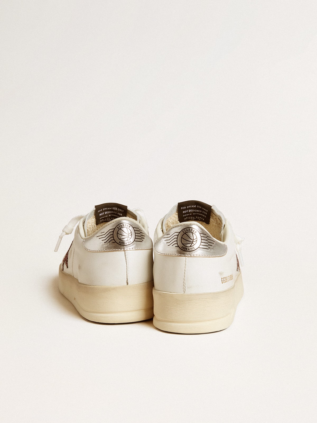 Golden Goose Women's Stardan in nappa with glitter star and metallic leather heel tab
