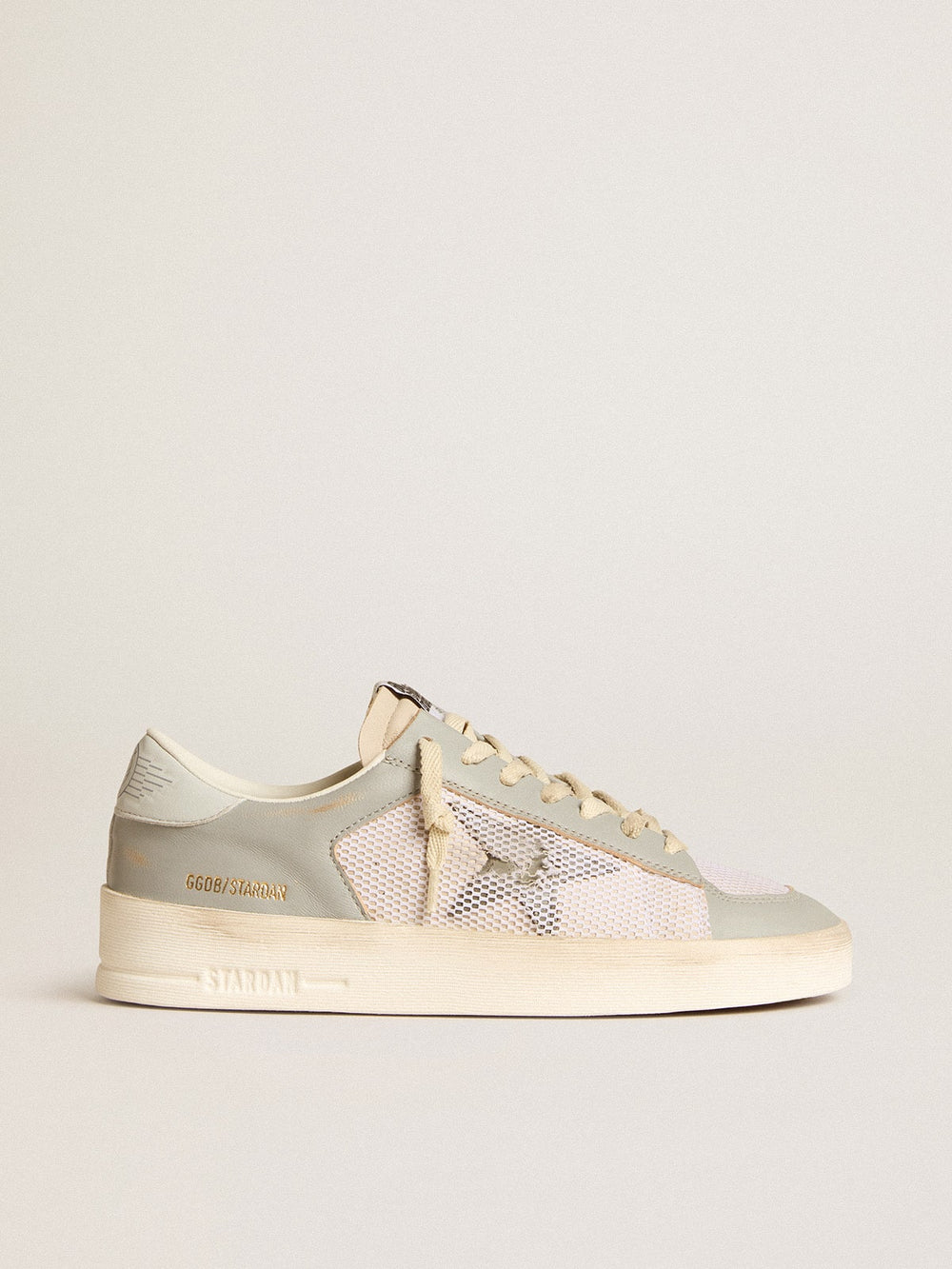 Golden Goose Stardan in gray nappa leather and white mesh with gray leather star