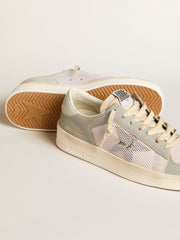 Golden Goose Stardan in gray nappa leather and white mesh with gray leather star
