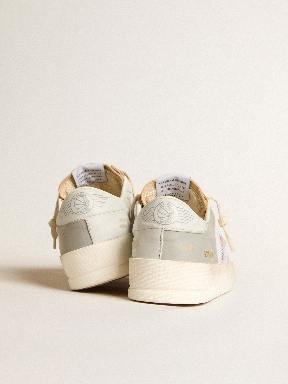Golden Goose Stardan in gray nappa leather and white mesh with gray leather star