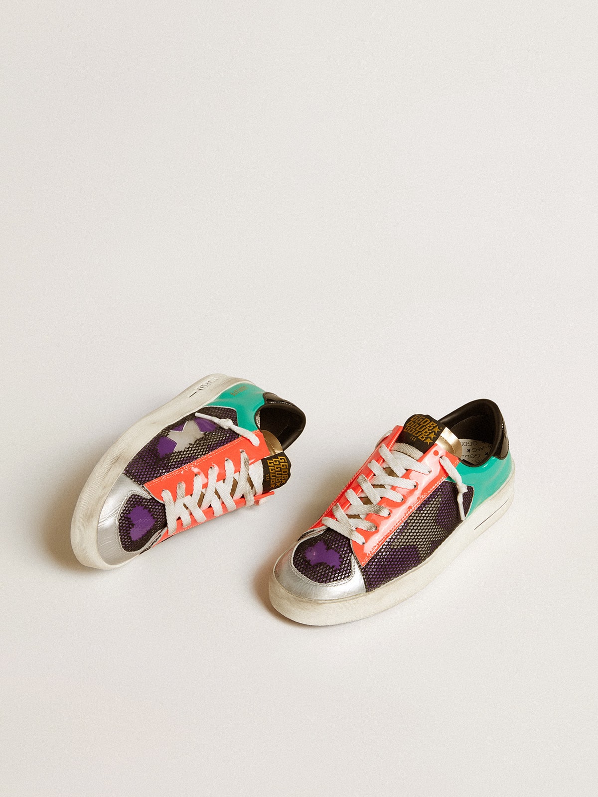 Golden Goose Women's Stardan LAB in patent leather and mesh with rubber star