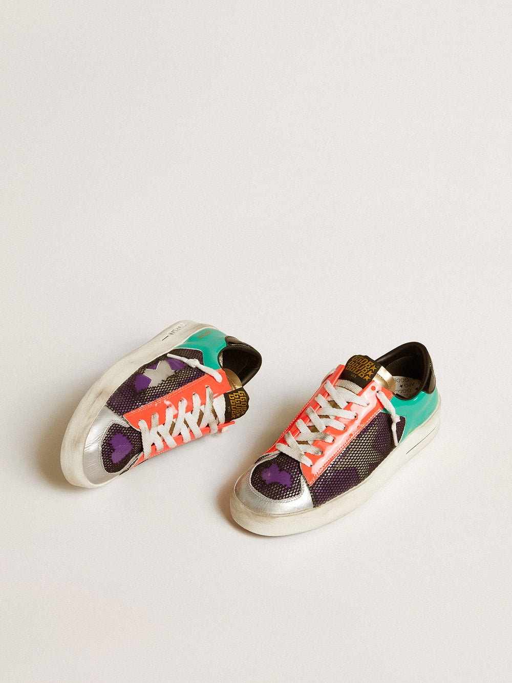 Golden Goose Women's Stardan LAB in patent leather and mesh with rubber star