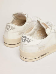 Golden Goose Stardan with white leather and mesh inserts and black suede star