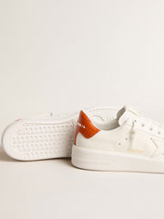 Golden Goose Women’s Purestar with white leather star and orange heel tab