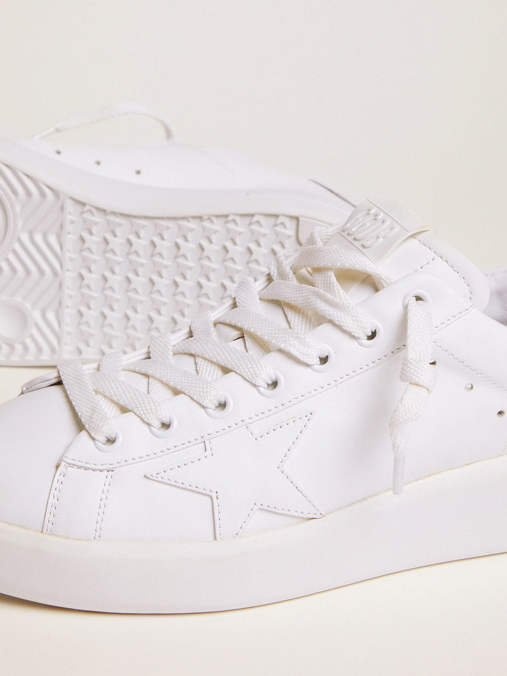 Golden Goose Women's Purestar sneakers with glittery silver heel tab