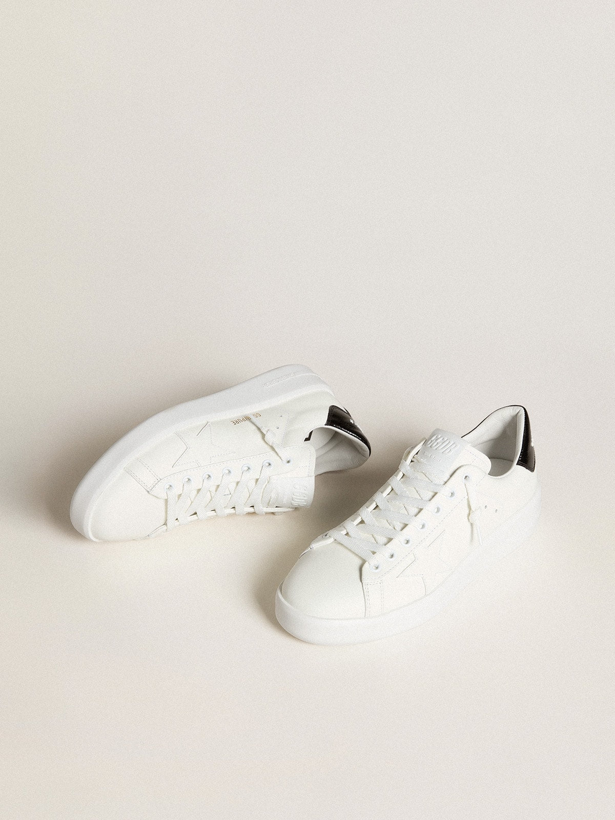 Golden Goose Women's Purestar with leather star and black patent leather heel tab