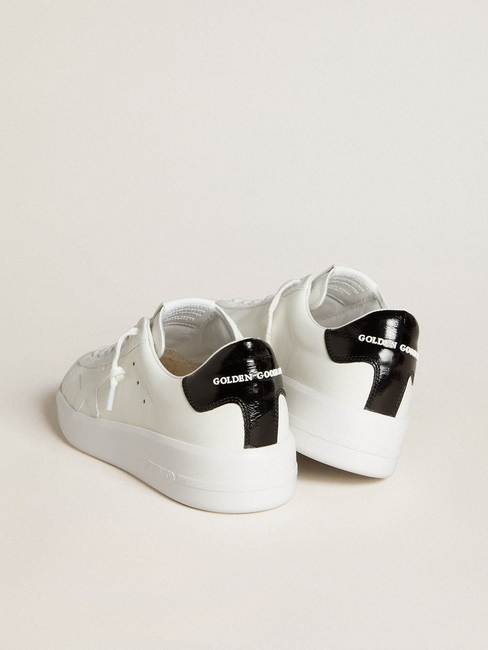 Golden Goose Women's Purestar with leather star and black patent leather heel tab