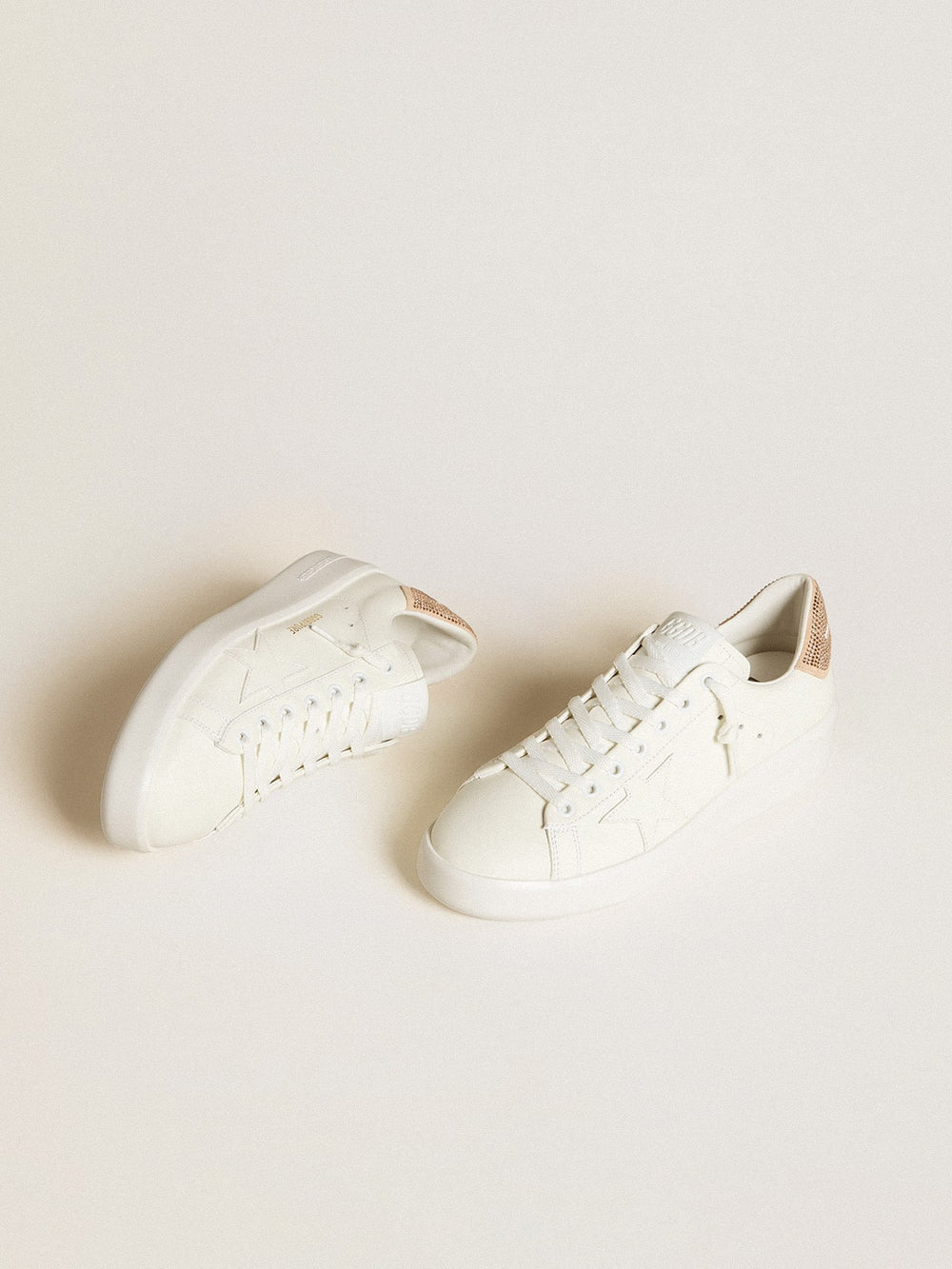 Golden Goose Purestar with leather star and suede heel tab with Swarovski crystals
