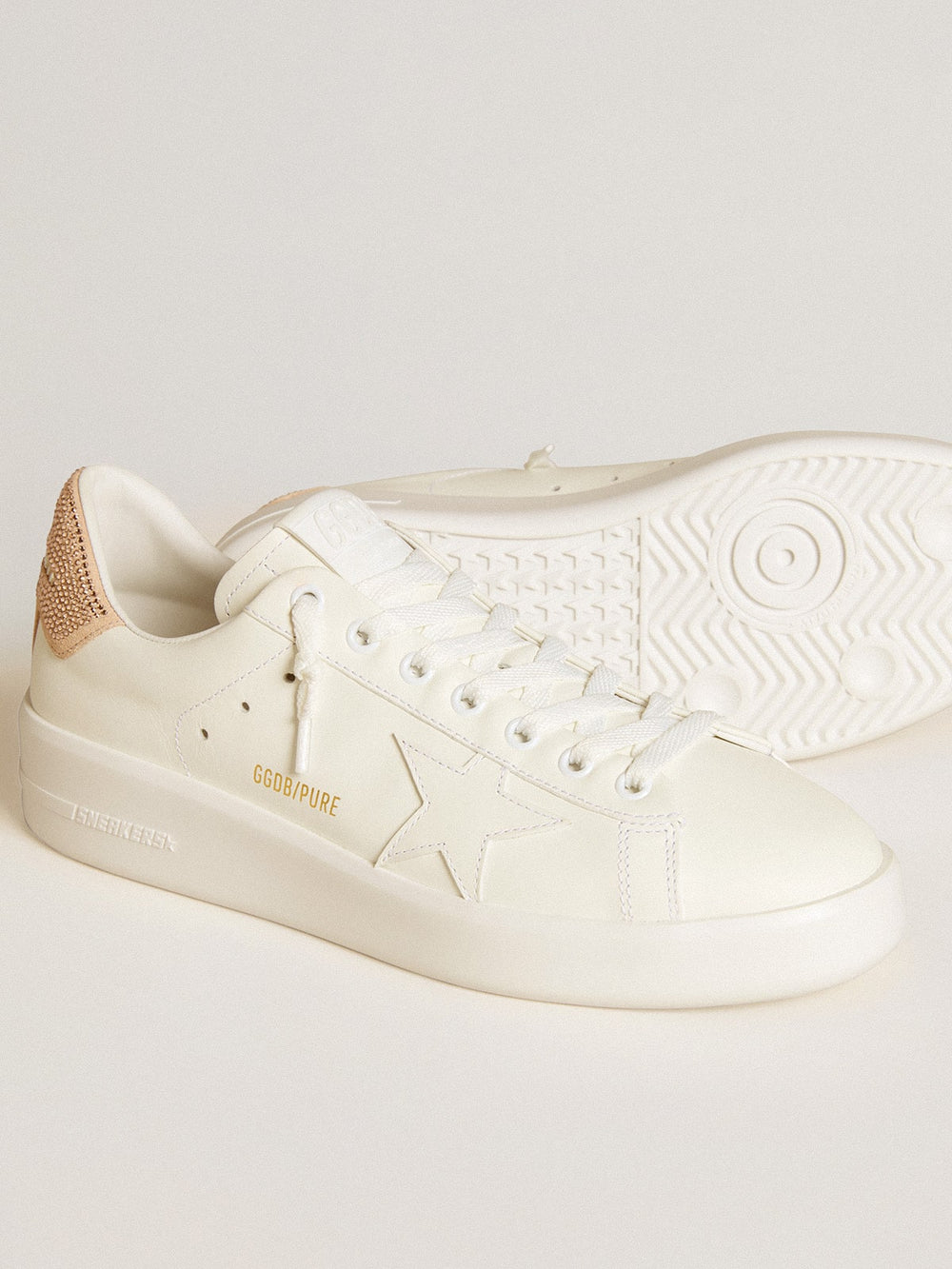 Golden Goose Purestar with leather star and suede heel tab with Swarovski crystals