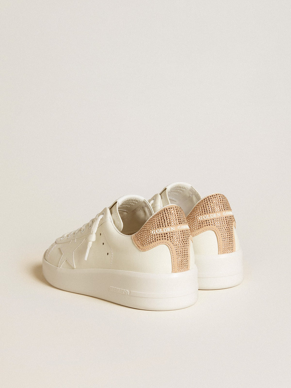 Golden Goose Purestar with leather star and suede heel tab with Swarovski crystals