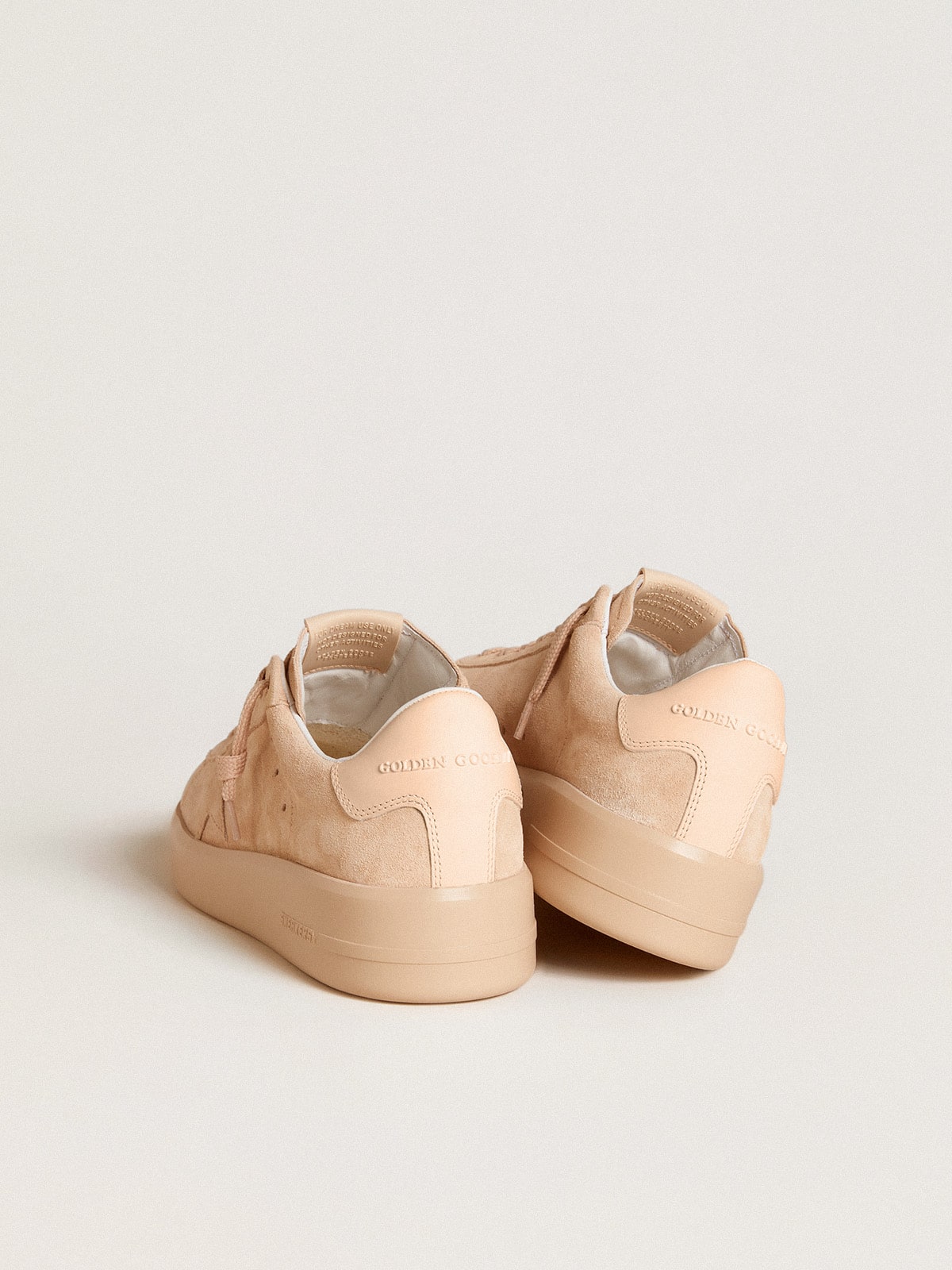 Golden Goose Purestar in suede with suede star and light pink leather heel tab