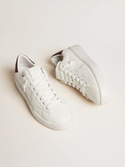 Golden Goose Purestar with white leather star and plum leather heel tab