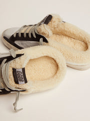 Golden Goose Women's Super-Star Sabot in silver laminated leather with black star