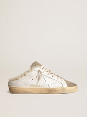 Golden Goose Super-Star Sabots with white leather star and shearling lining