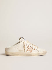 Golden Goose Super-Star Sabots in leather with plasticized gold glitter star