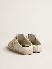 Golden Goose Super-Star Sabots with platinum star and ice-gray suede tongue