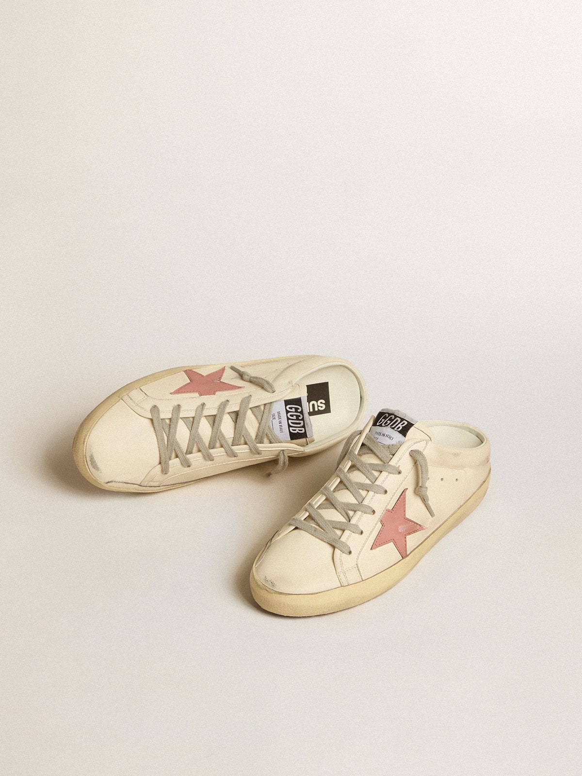 Golden Goose Women's Super-Star Sabots in nappa with pink leather star