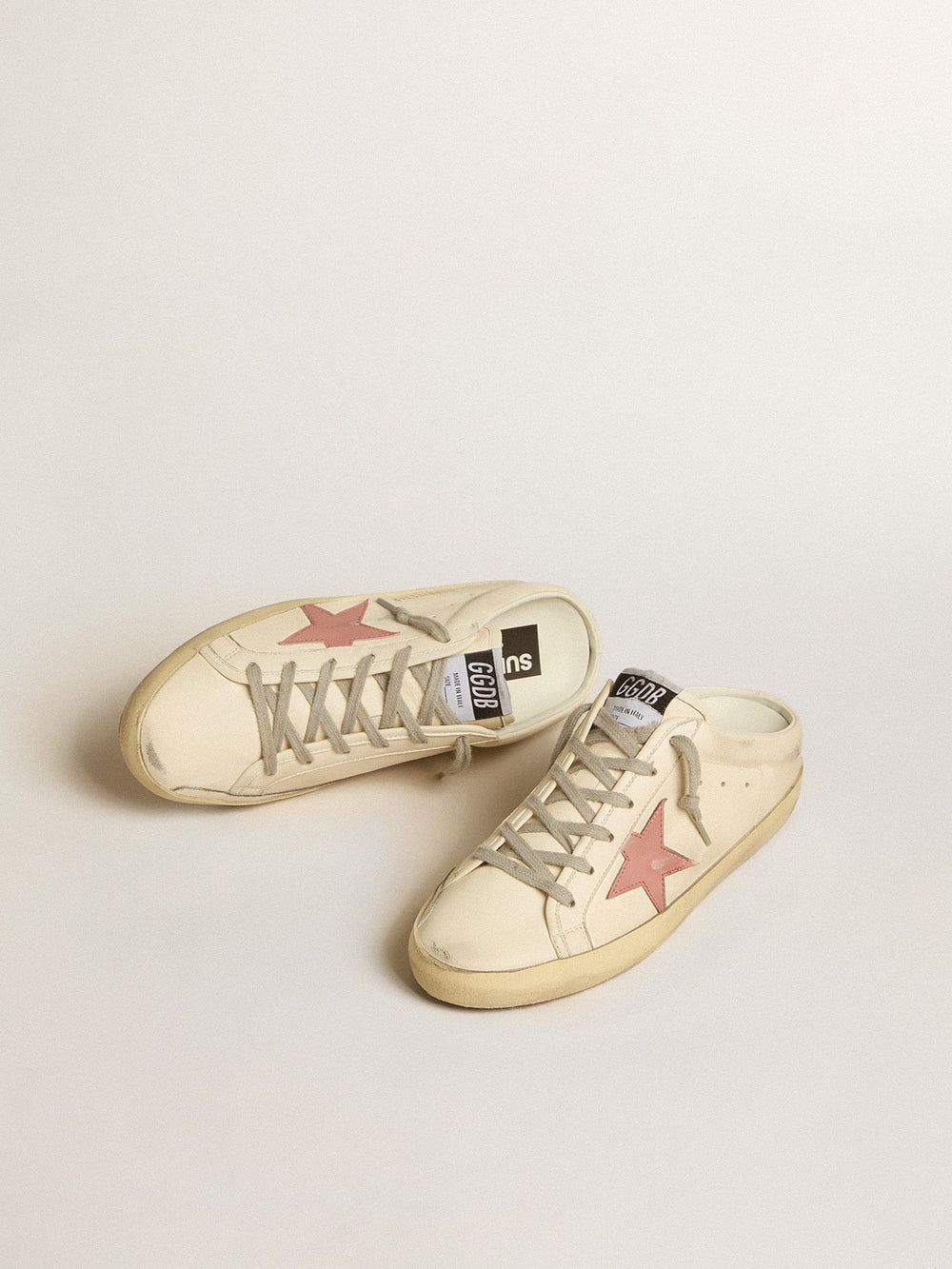 Golden Goose Women's Super-Star Sabots in nappa with pink leather star