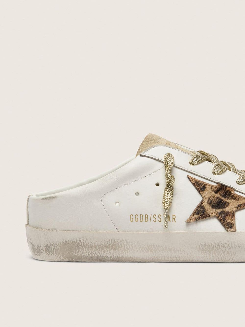 Golden Goose Super-Star Sabots with pony skin star and beige suede tongue