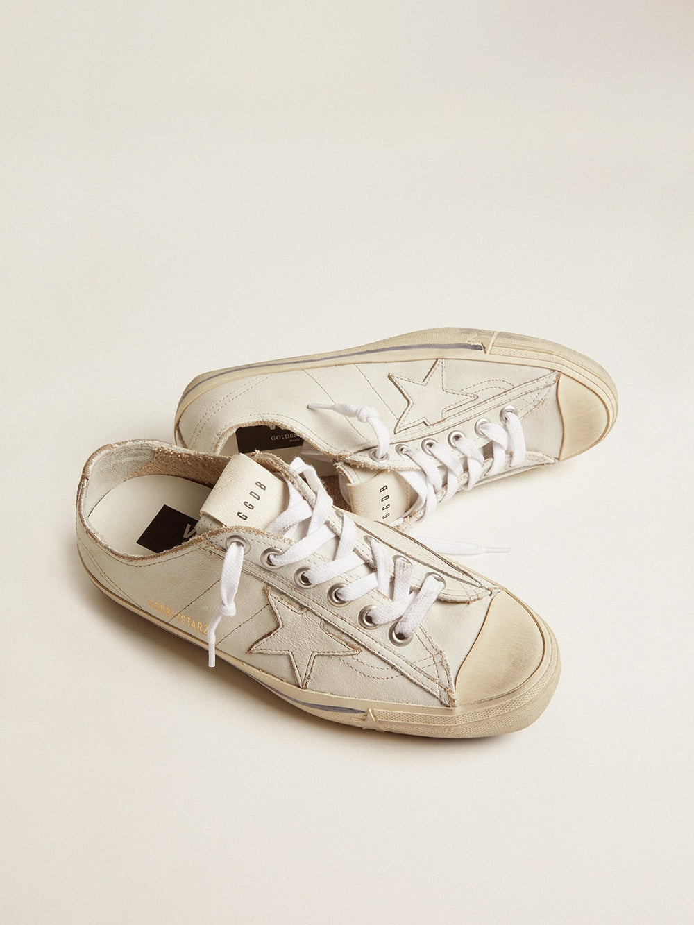 Golden Goose Women's V-Star in vintage effect leather