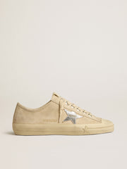 Golden Goose Women’s V-Star in pearl suede with silver metallic leather star