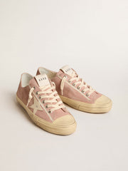 Golden Goose Women's V-Star in pink suede with cream leather star